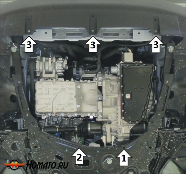 Защита картера Chery Tiggo 4 2024- | двигатель + КПП, 1,5 мм, сталь | АвтоСтандарт | 59006