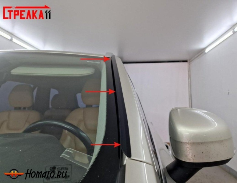 Премиум водостоки дефлекторы лобового стекла XC90 2015+/2025+