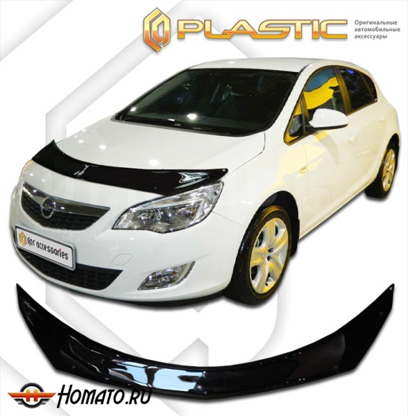 Дефлектор капота Opel Astra хэтчбек / универсал 2009-2015 (J) | exclusive, черный