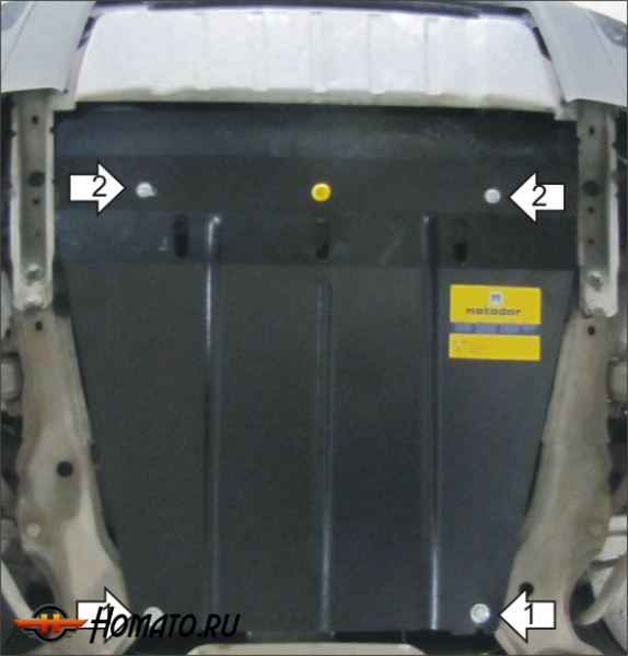 Защита картера Volvo XC90 2002-2006 | двигатель + КПП, 2 мм, сталь | MOTODOR | 02619
