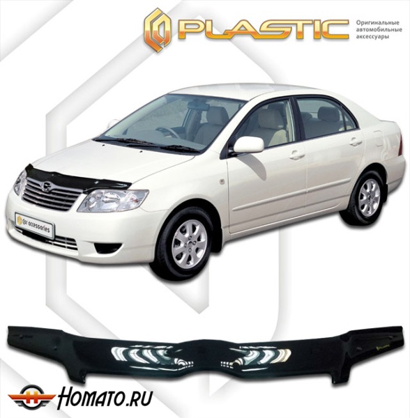 Дефлектор капота Toyota Corolla 9 седан 2004-2006 | черный