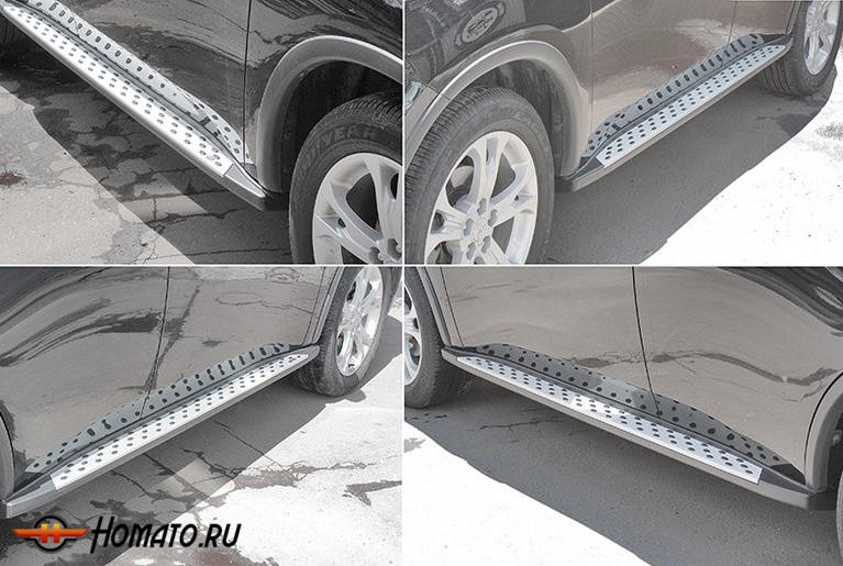 Пороги OEM-style на Mitsubishi Outlander 2012+/2015+ | полированный алюминий