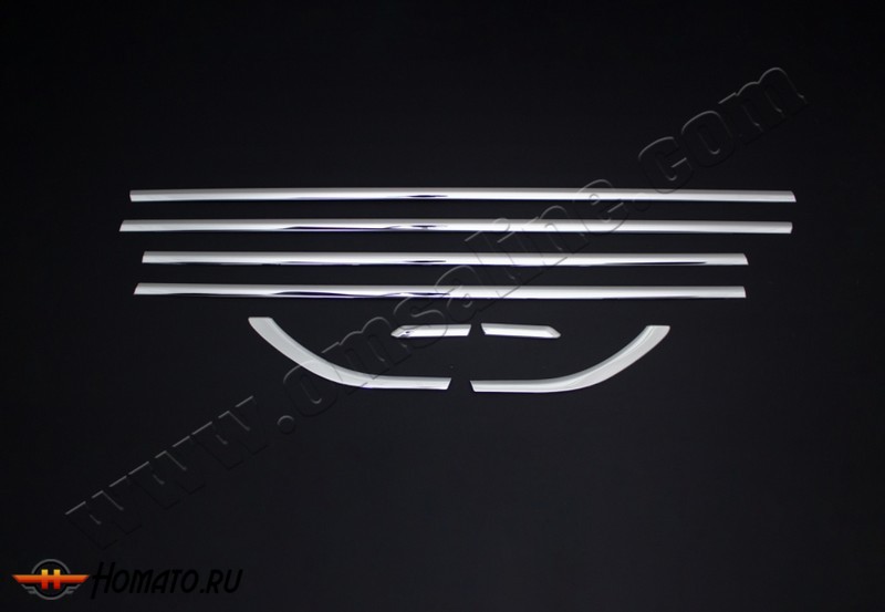 Нижние молдинги стекол для Ford Mondeo 2014+ | нержавейка, 8 частей
