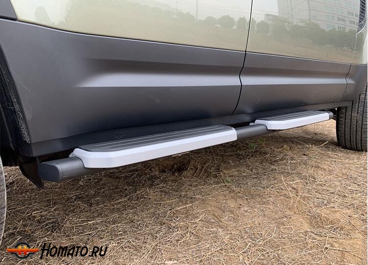 Пороги для Land Rover Defender 110 (5 дверей) 2020+ | OEM style | вставки серебро