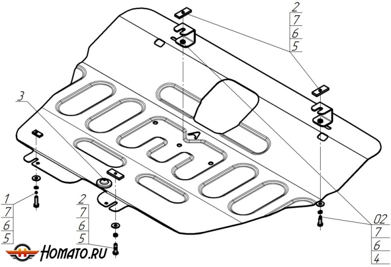 Защита картера Soueast S09 2024- | двигатель + КПП, 1,5 мм, сталь | АвтоСтандарт | 59011