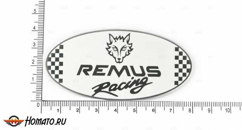 Шильд "Remus Racing" Универсальный, Самоклеящейся, Цвет: Хром, 1 шт. «80mm*38mm»