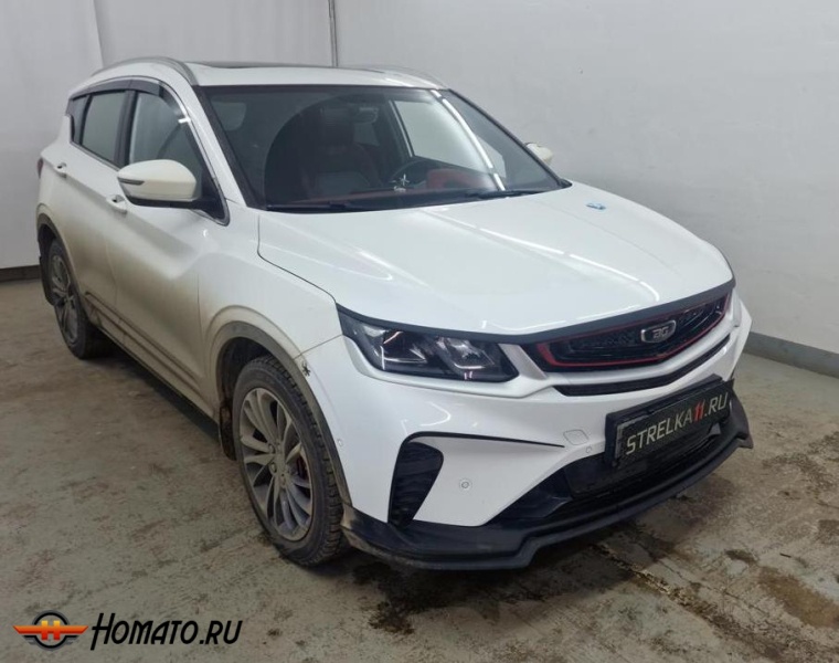 Накладки на передний бампер для Geely Coolray 2019-2024 дорестайл | 2 штуки, декор