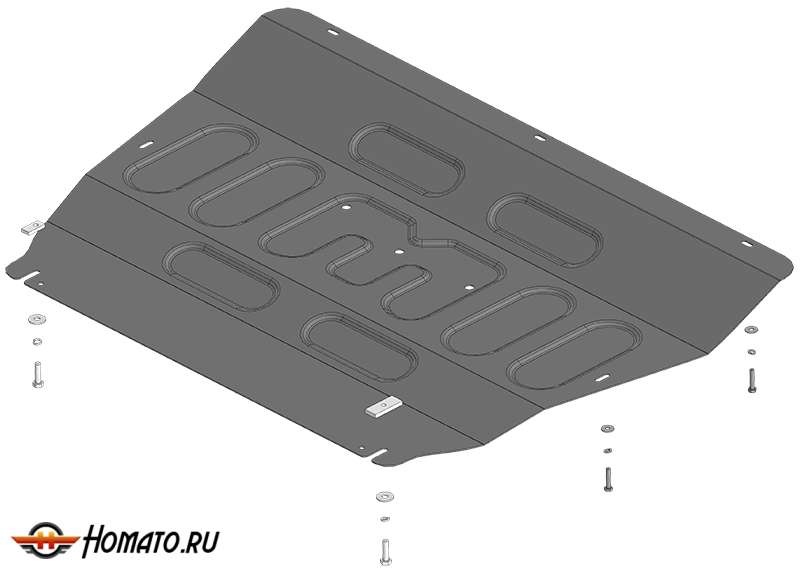 Защита картера OMODA C7 2025+ | двигатель + КПП, 2 мм, сталь | MOTODOR | 79016