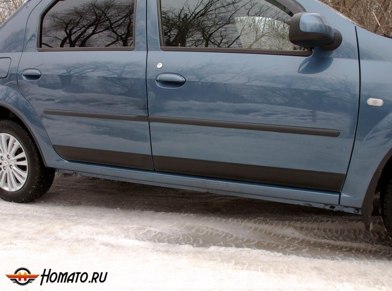 Молдинги на двери Renault Logan 2004+/2010+ | глянец (под покраску)