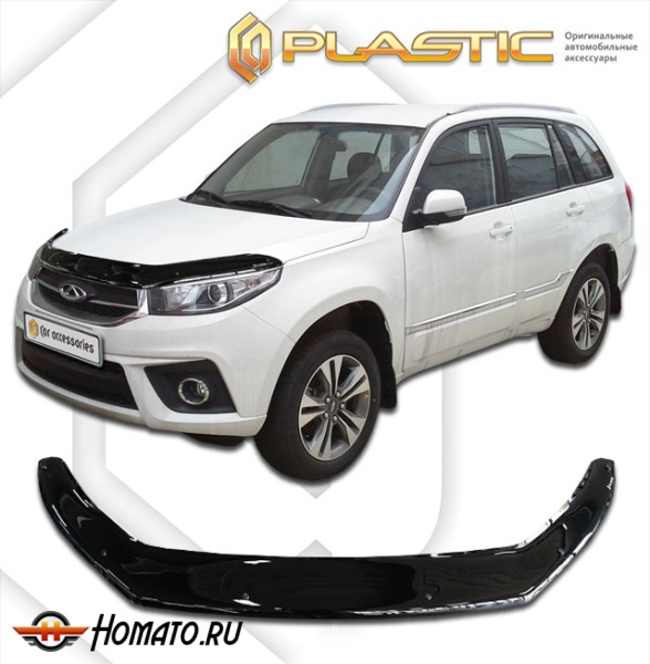 Дефлектор капота Chery Tiggo 3 2017- | exclusive, черный