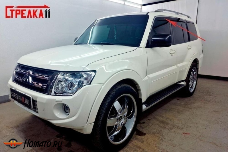 Дефлекторы Mitsubishi Pajero 4 2007+/2011+/2014+ | премиум, плоские, 2D