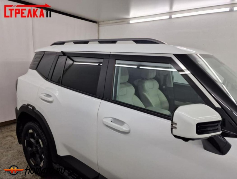 Дефлекторы Джетур Т1 | с хром молдингом, из 6 частей, премиум, плоские, 2D