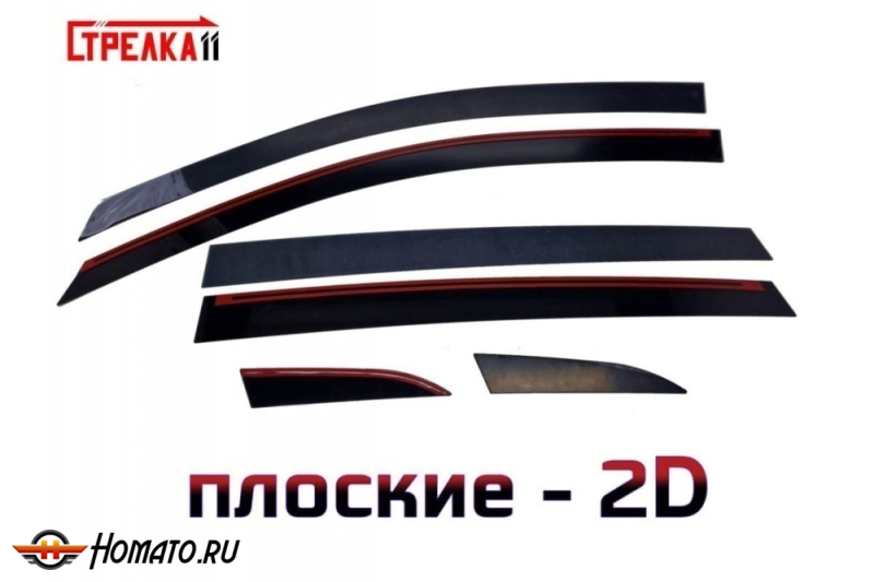 Дефлекторы Рено Колеос 1 2008-2016 | из 6 частей, премиум, плоские, 2D