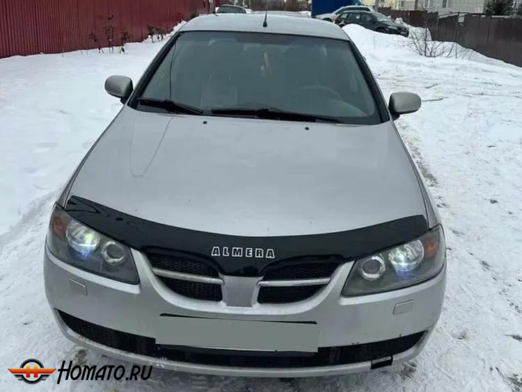 Дефлектор капота мухобойка NISSAN ALMERA 2 (2000-2006; кузов N16)