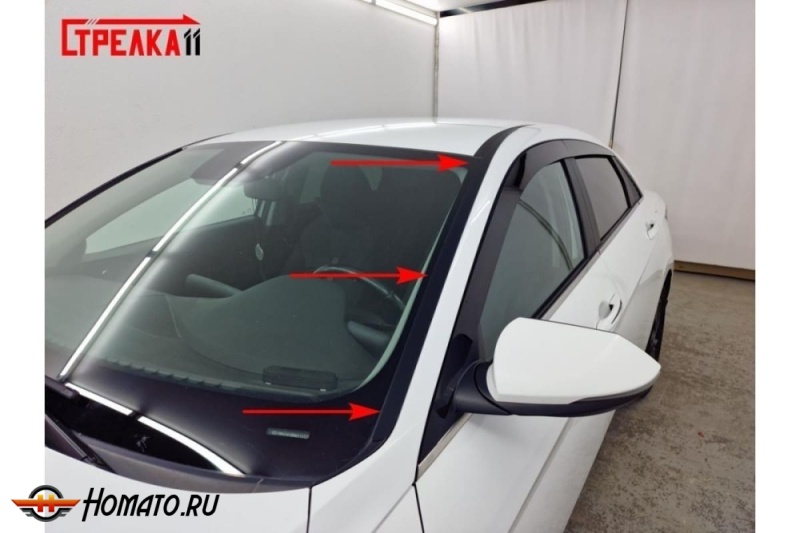 Премиум водостоки дефлекторы лобового стекла Hyundai Elantra 7 2021+