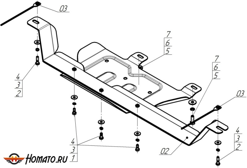 Защита картера TANK 400 2023- | раздатка, 2 мм, сталь | MOTODOR | 73112