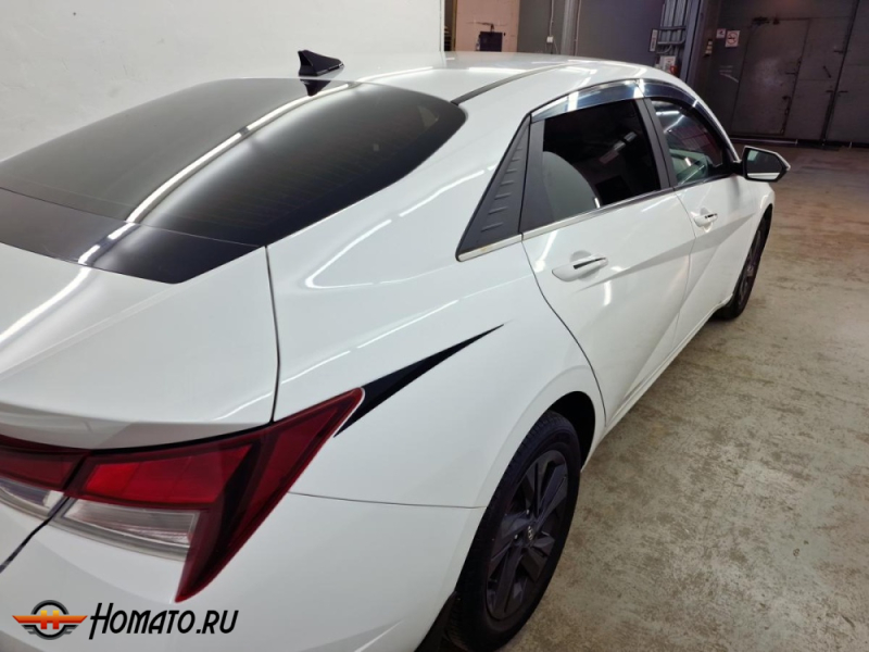 Накладки на задние крылья для Хендай Элантра 7 2021+ | 3 штуки, декор