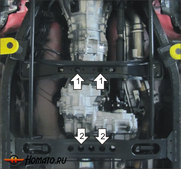 Защита картера Nissan NP300 2008-2014 | раздатка, 3 мм, сталь | MOTODOR | 11404