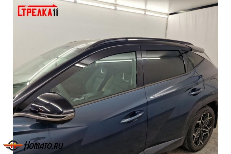 Дефлекторы Hyundai Tucson (NX4) 2020+ короткая база | из 6 частей, премиум, плоские, 2D