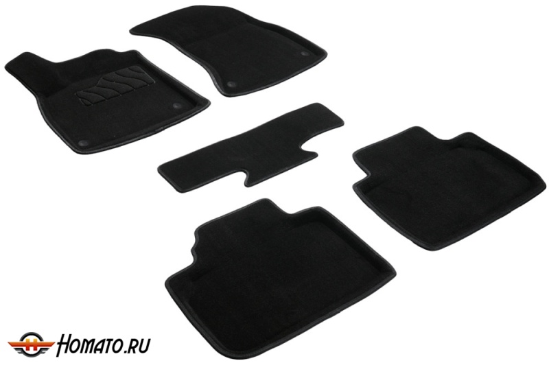 3D коврики Audi Q5 L 2021+ (Китай) | Премиум | ворсовые | черные | Seintex