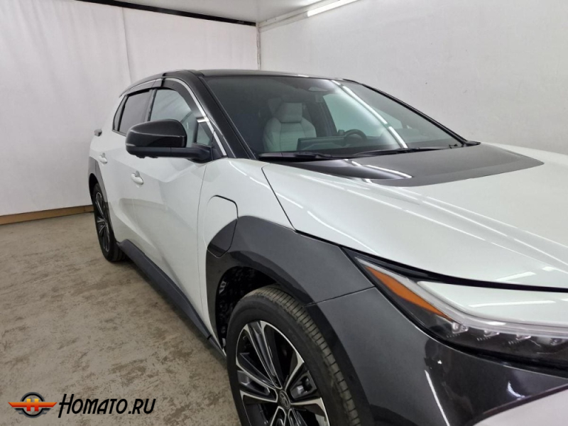 Дефлекторы Toyota bZ 2025+ | с хром молдингом, из 8 частей, премиум, плоские, 2D