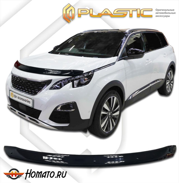 Дефлектор капота Peugeot 5008 2016- | черный