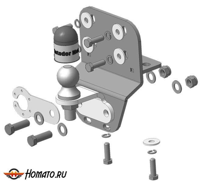 Фаркоп Toyota Land Cruiser Prado 120 2002-2009 | шар FE - оцинкованный, нагрузка 100/2500 | MOTODOR | 92513-FE