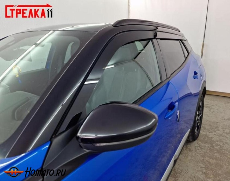 Дефлекторы Peugeot 2008 2 2020+/2023+ | из 6 частей, премиум, плоские, 2D