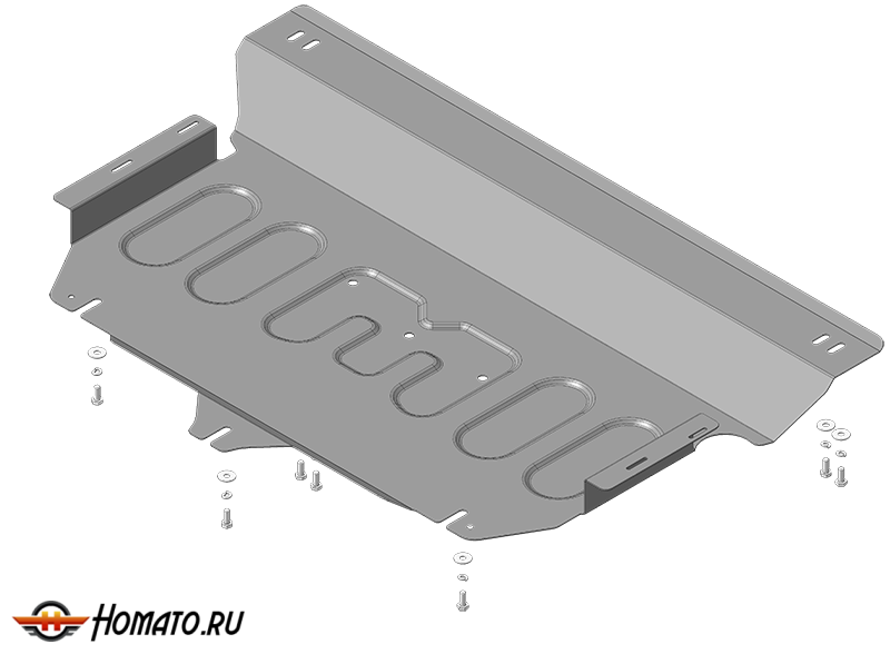 Защита картера Volkswagen Teramont 2018-2024 | двигатель + КПП, 2 мм, сталь | MOTODOR | 72703