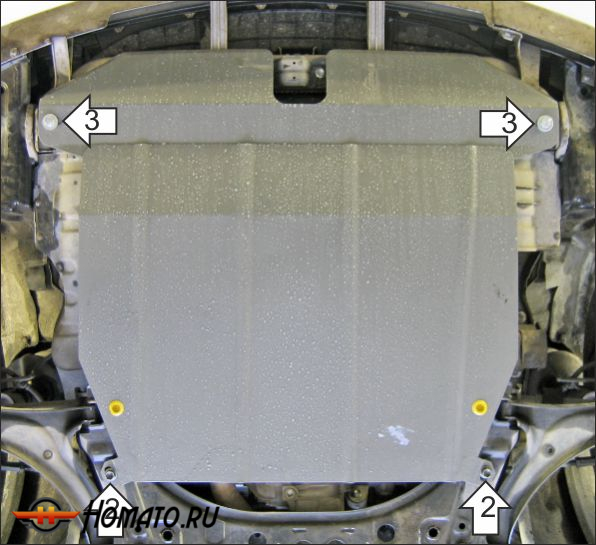 Защита картера Suzuki Liana 2004-2007 | двигатель + КПП, 2 мм, сталь | MOTODOR | 72404