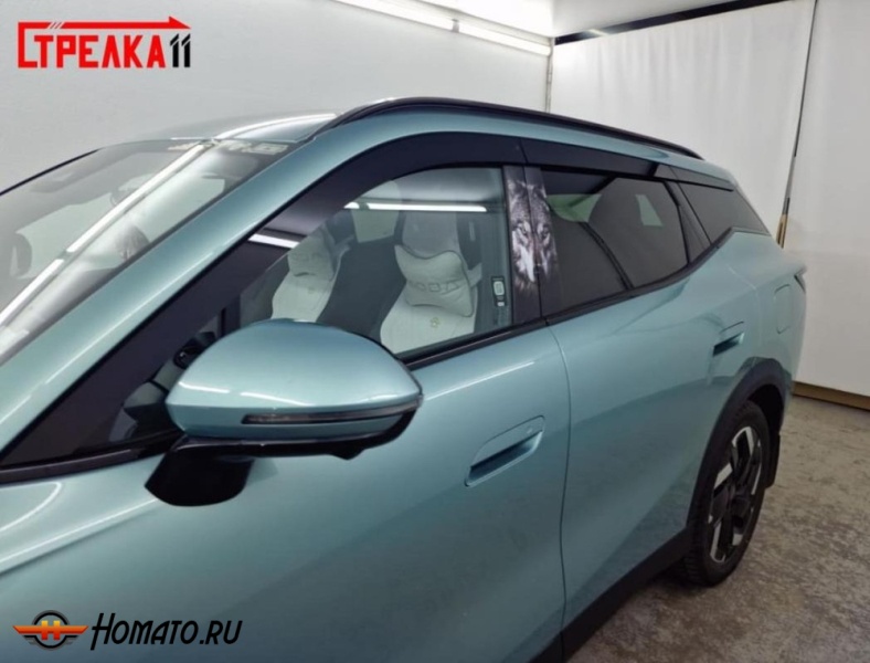 Дефлекторы OMODA C7 | из 6 частей, премиум, плоские, 2D