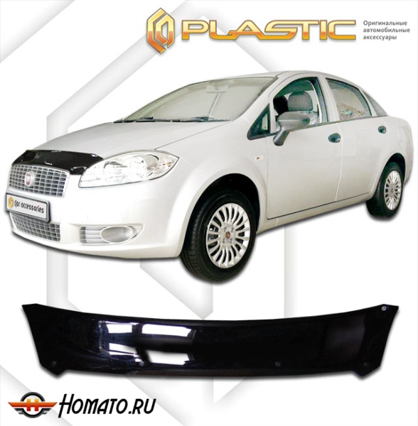 Дефлектор капота Fiat Linea 2007- | черный