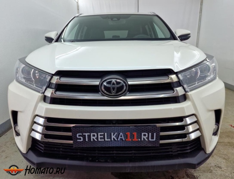 Накладки на фары для Toyota Highlander 3 2013-2020 | 2 штуки, декор