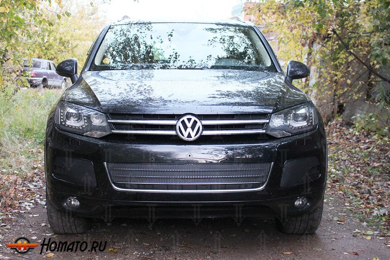 Защита радиатора для Volkswagen Touareg II (2010-2014) дорестайл | Премиум