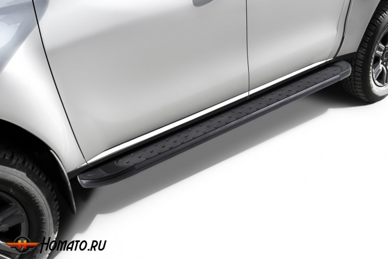 Пороги алюминиевые Toyota Hilux (2015+/2020+) | Slitkoff
