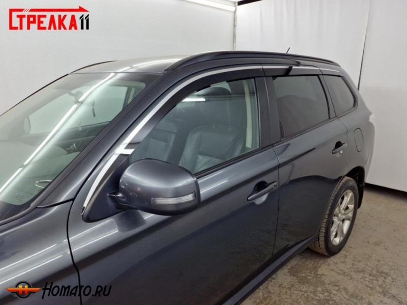 Дефлекторы Mitsubishi Outlander 3 2012-2022 | премиум, плоские, 2D