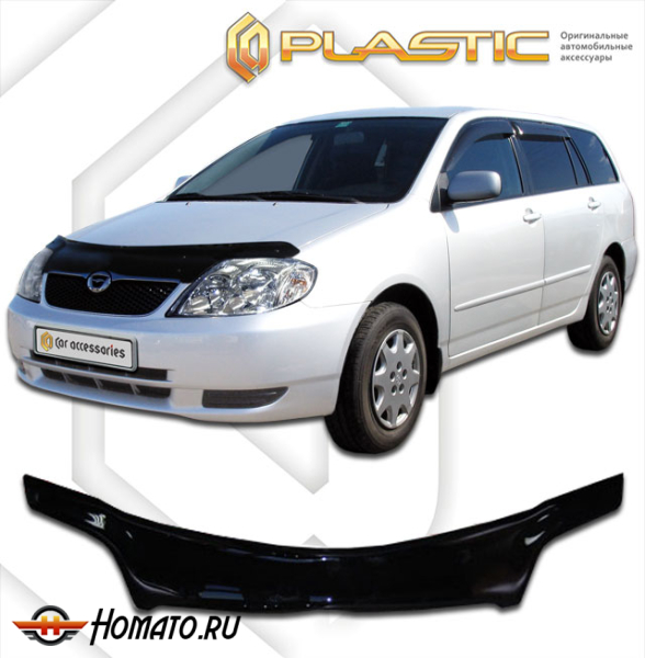 Дефлектор капота Toyota Corolla Fielder 1 1999-2004 (E121-E124) | черный