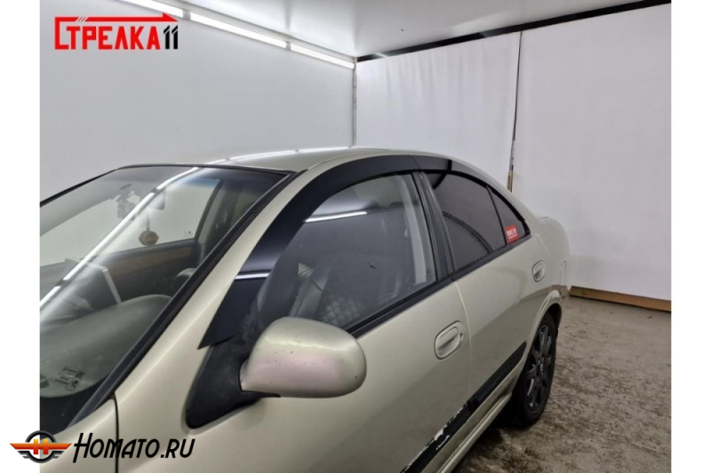 Дефлекторы Nissan Almera classic (B10) 2006-2013 | из 4 частей, премиум, плоские, 2D