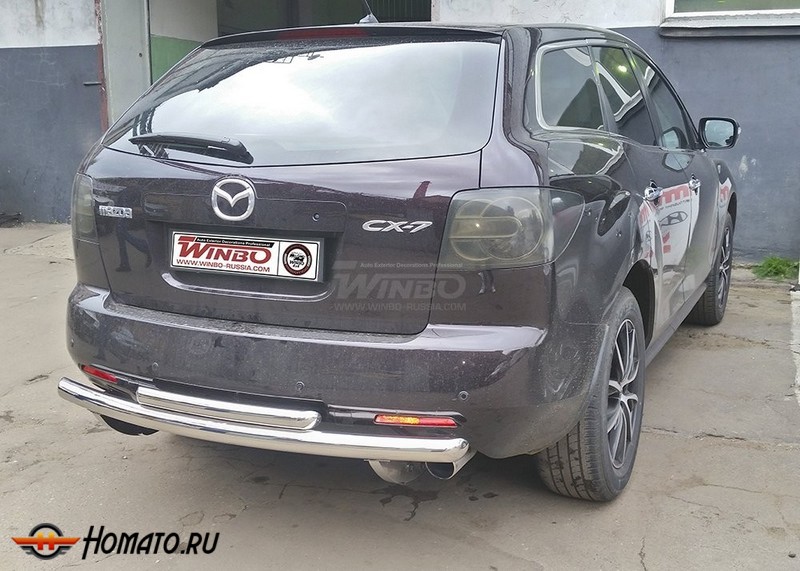 Силовая защита заднего бампера на Mazda CX-7 2007+/2010+ | нержавейка