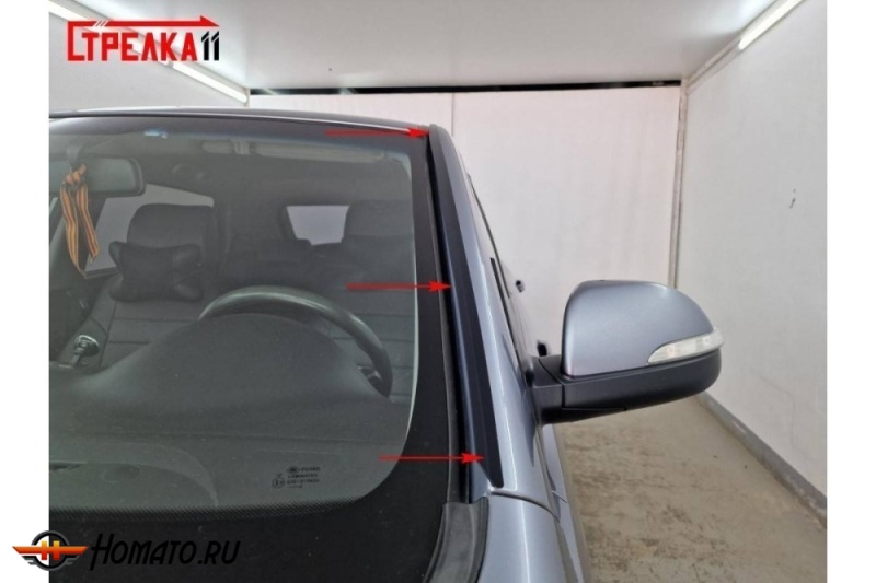 Премиум водостоки дефлекторы лобового стекла Ssang Yong Actyon (C200) 2010+/2014+