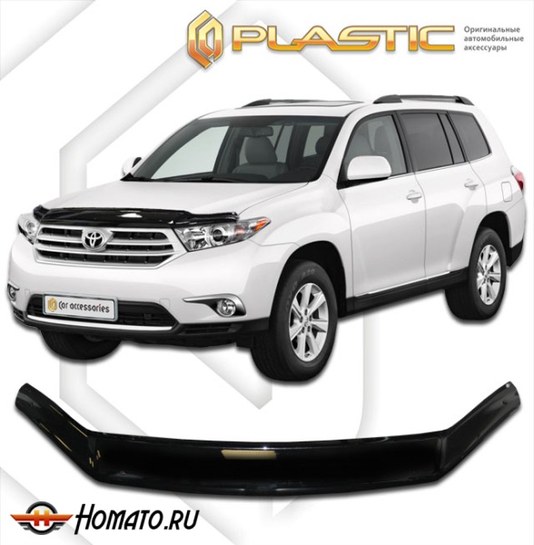 Дефлектор капота Toyota Highlander 2 2011-2013 | черный
