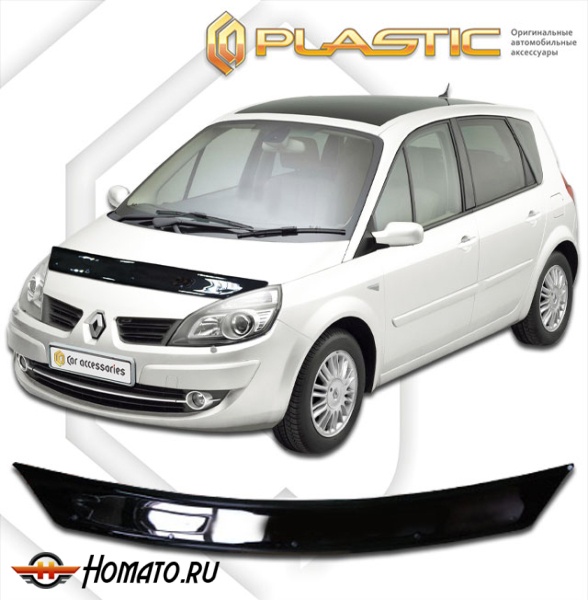 Дефлектор капота Renault Scenic 2 2006- | черный