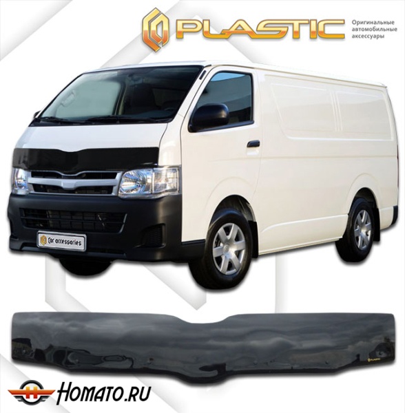 Дефлектор капота Toyota Hiace 200 Правый Руль 2004- | черный
