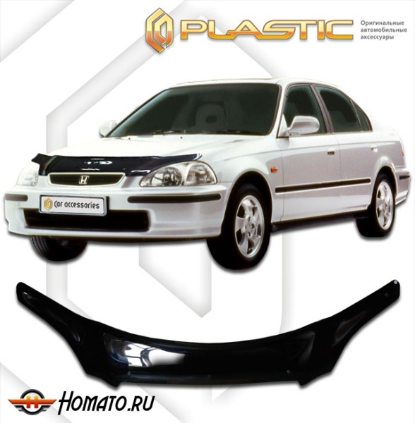 Дефлектор капота Honda Civic 6 седан 1995-2000 (EK2, EK3, EK4, EK9) | черный