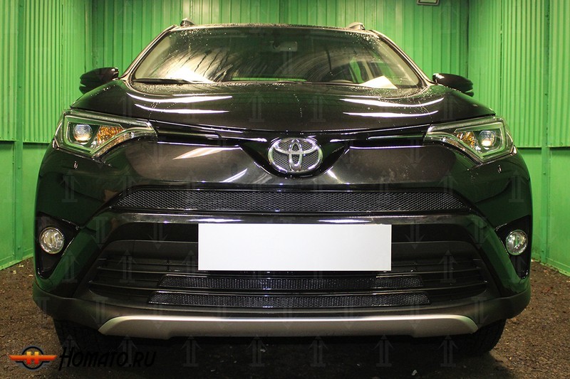 Защита радиатора для Toyota RAV4 (2015+) рестайл / на бензине | Премиум