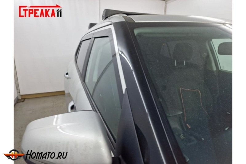 Дефлекторы Солярис HC 2024+ | с хром молдингом, из 4 частей, премиум, плоские, 2D