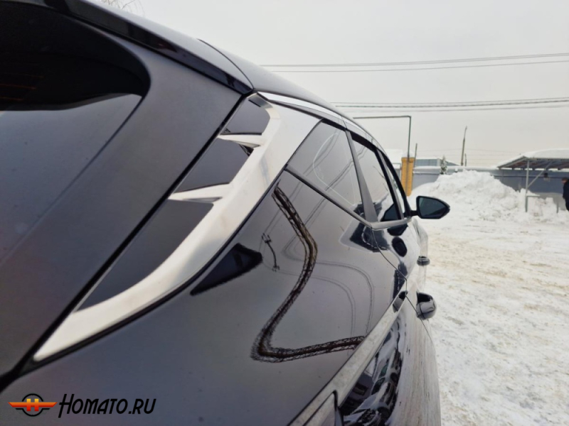 Накладки на задние боковые хром элементы для Хендай Туссан 4 2021+ | 6 штук, декор