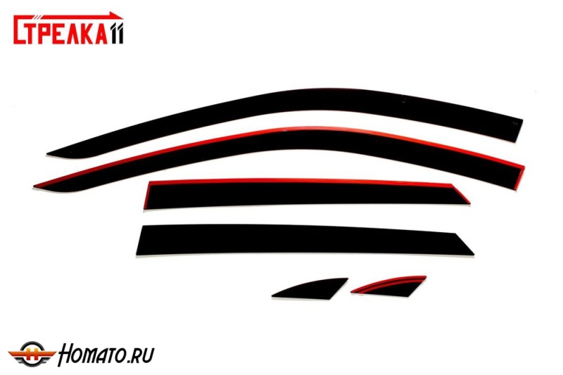 Дефлекторы Datsun on-DO 2014-2021 | из 6 частей, премиум, плоские, 2D