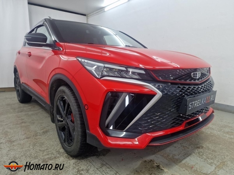 Накладки на передний бампер для Geely Coolray 2024+ рестайл | 7 штук, декор