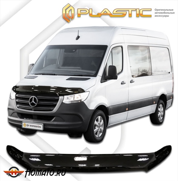 Дефлектор капота Mercedes Sprinter 2018-2022 (W907, W910) | exclusive, черный